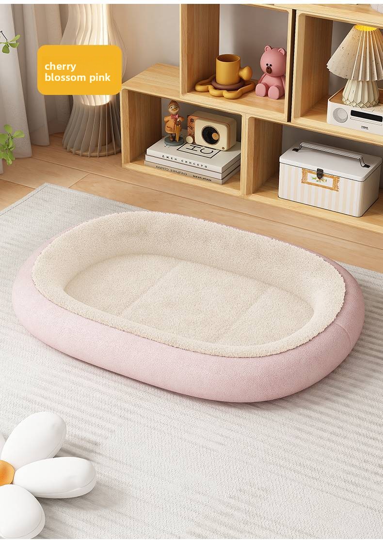 All-Season Reversible Pet Bed, Soft Plush Dog Mat for Kennel and Crate, Machine Washable Comfort Sleeping Pad for Cats and Dogs