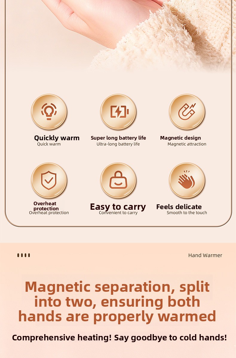 Rechargeable Split Magnetic Hand Warmer