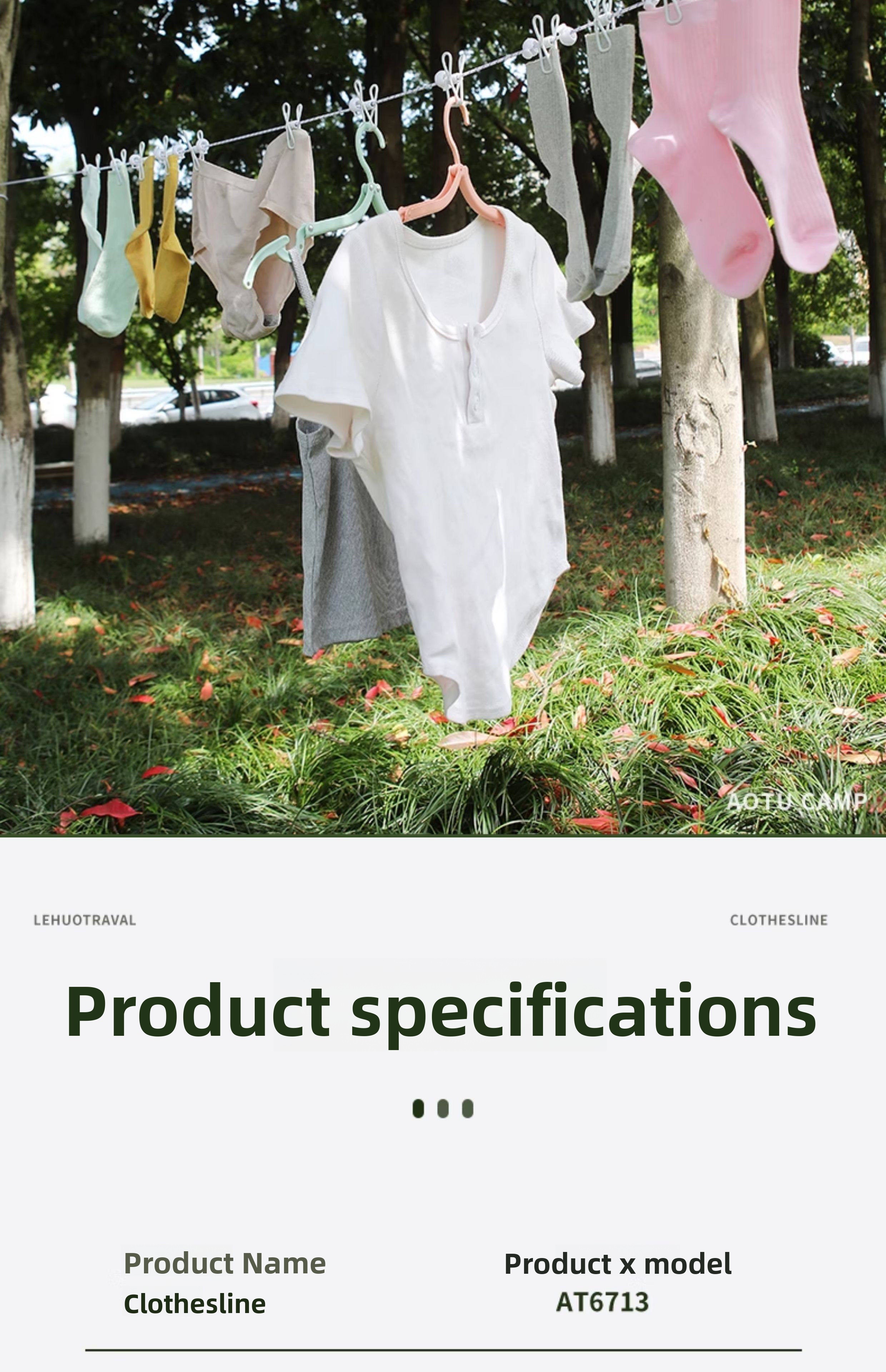 Portable Outdoor Clothesline Clips