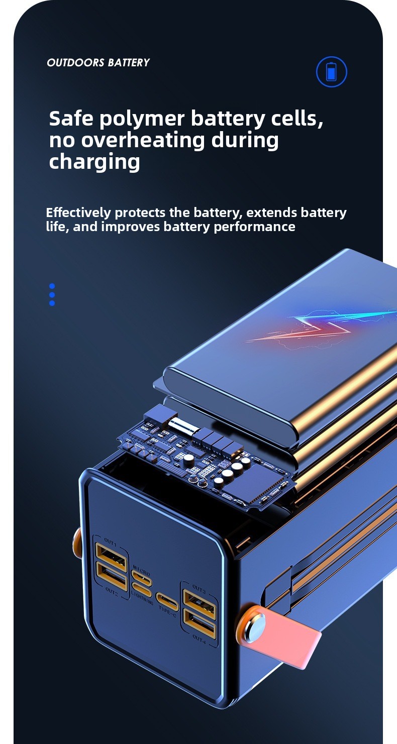 Solar-powered portable fast-charging power bank