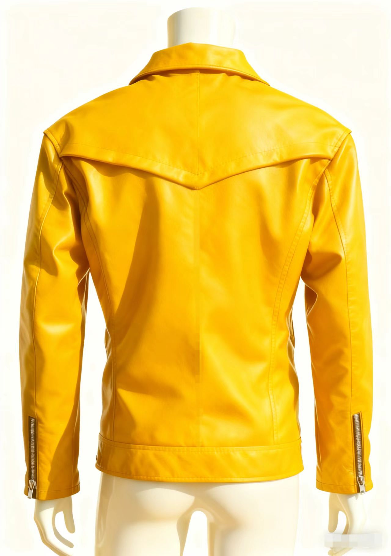 Men's leather jacket with water-washed finish, motorcycle-style men's leather jacket