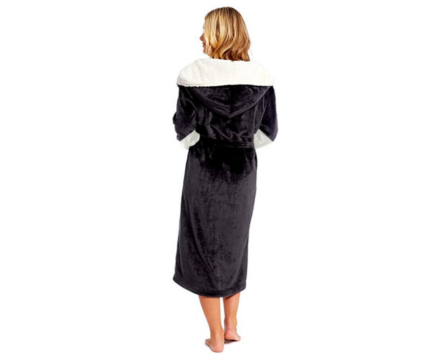 Long Hooded Bathrobe Nightgown with Belt