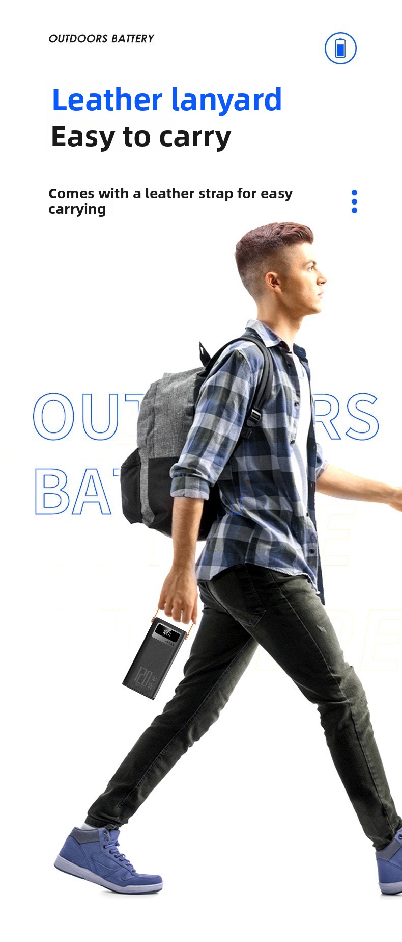 Solar-powered portable fast-charging power bank