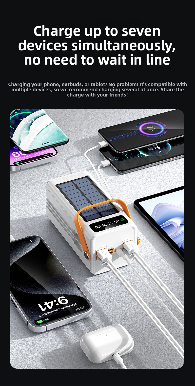 Outdoor solar super-fast charging portable battery