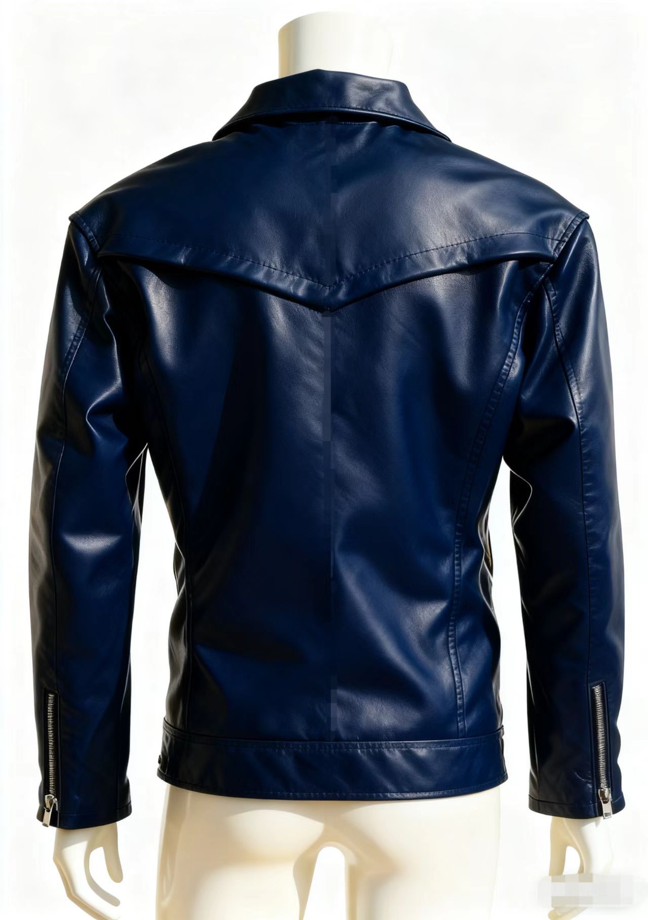 Men's leather jacket with water-washed finish, motorcycle-style men's leather jacket