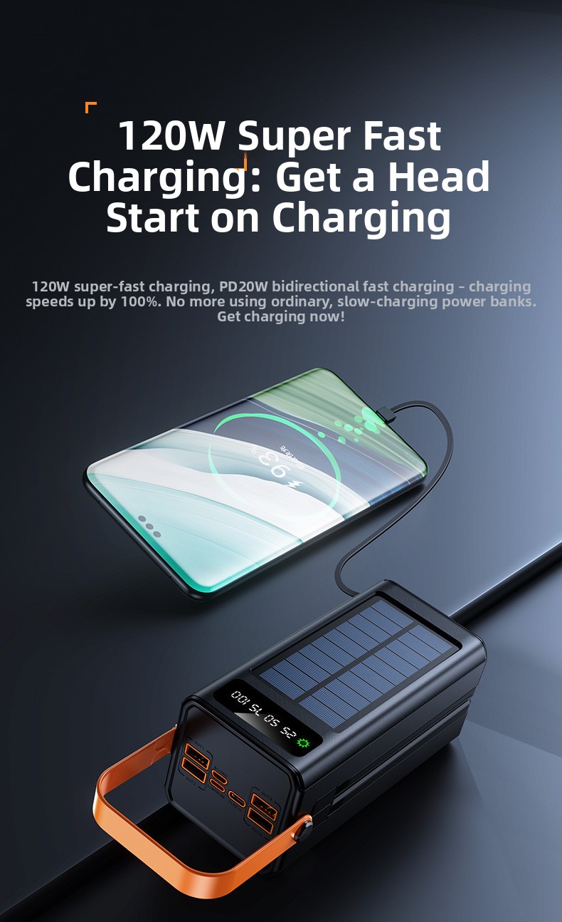 Outdoor solar super-fast charging portable battery