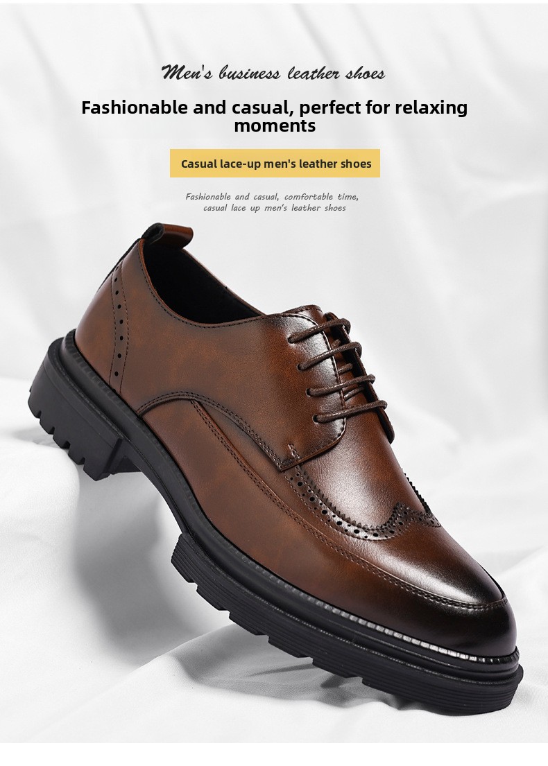 Inner Height Increase of 9cm Casual Groom Wedding Shoes