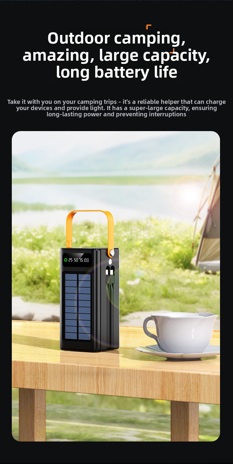 Outdoor solar super-fast charging portable battery