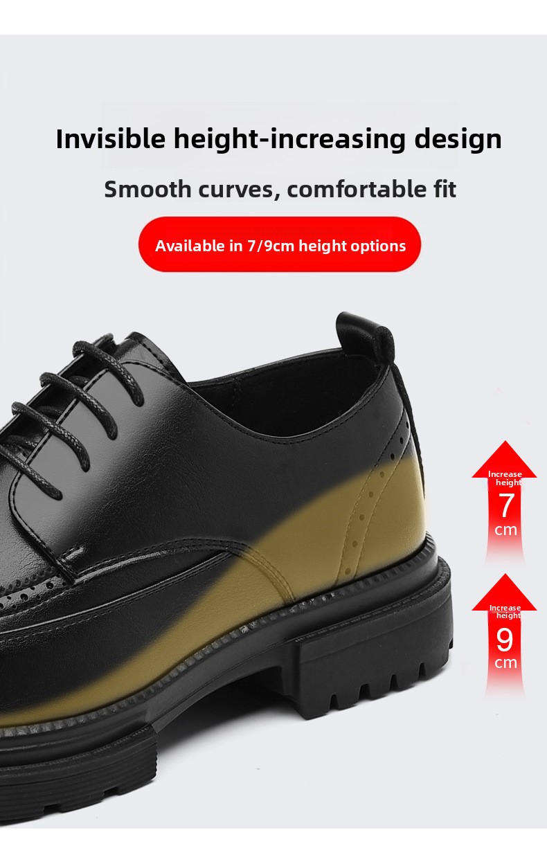Inner Height Increase of 9cm Casual Groom Wedding Shoes