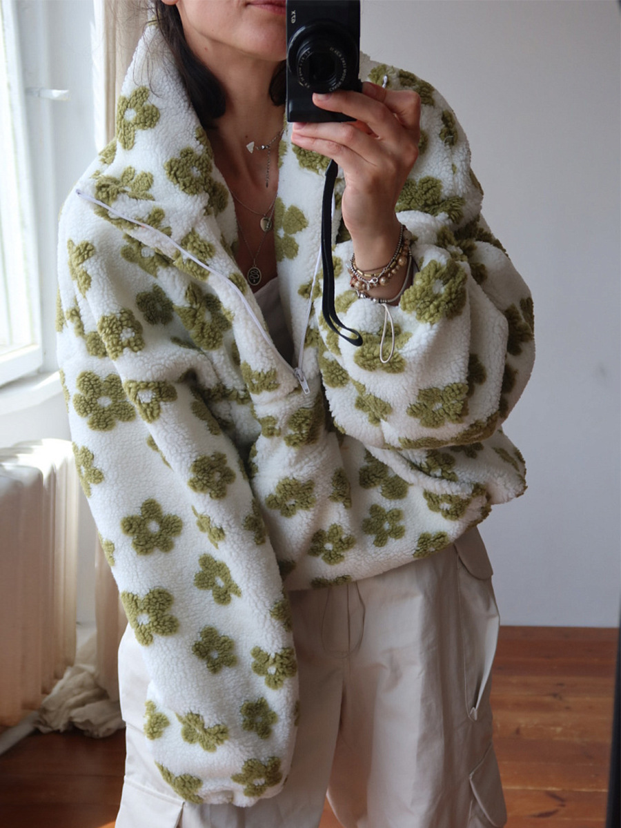 fleece floral sweatshirt