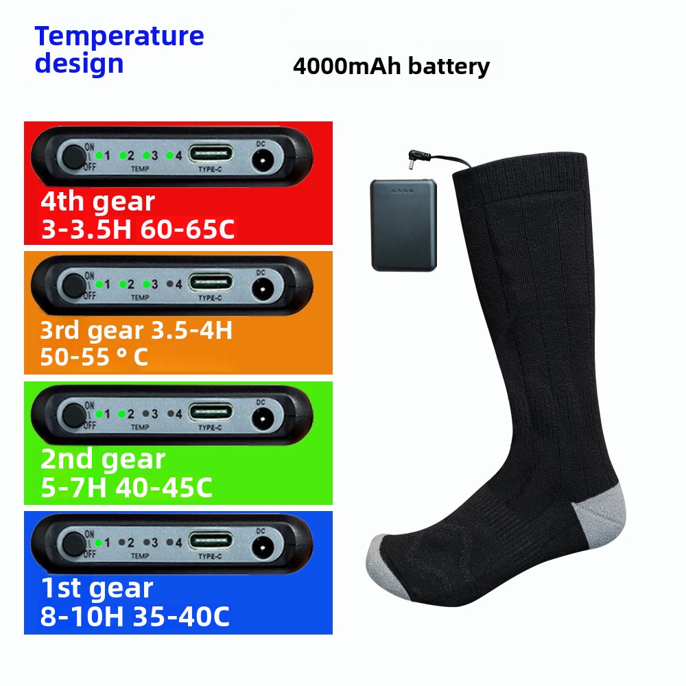 Heated socks - Skiing-specific electric heating socks