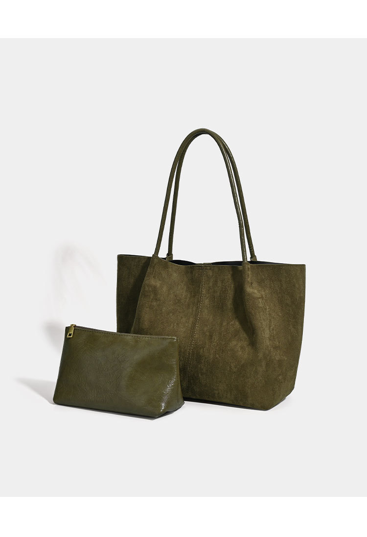Retro suede fabric shoulder bag
