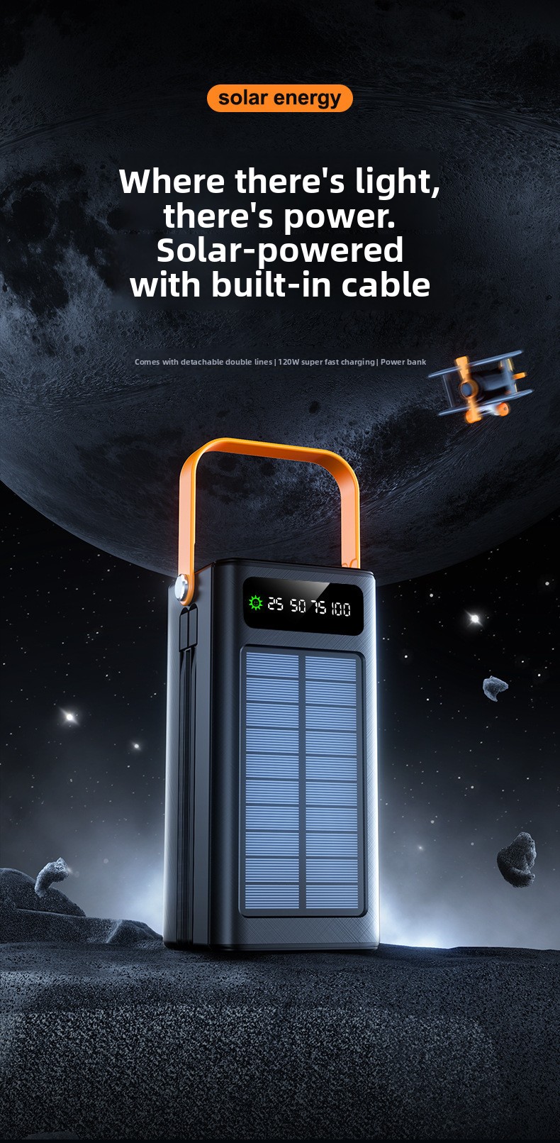 Outdoor solar super-fast charging portable battery