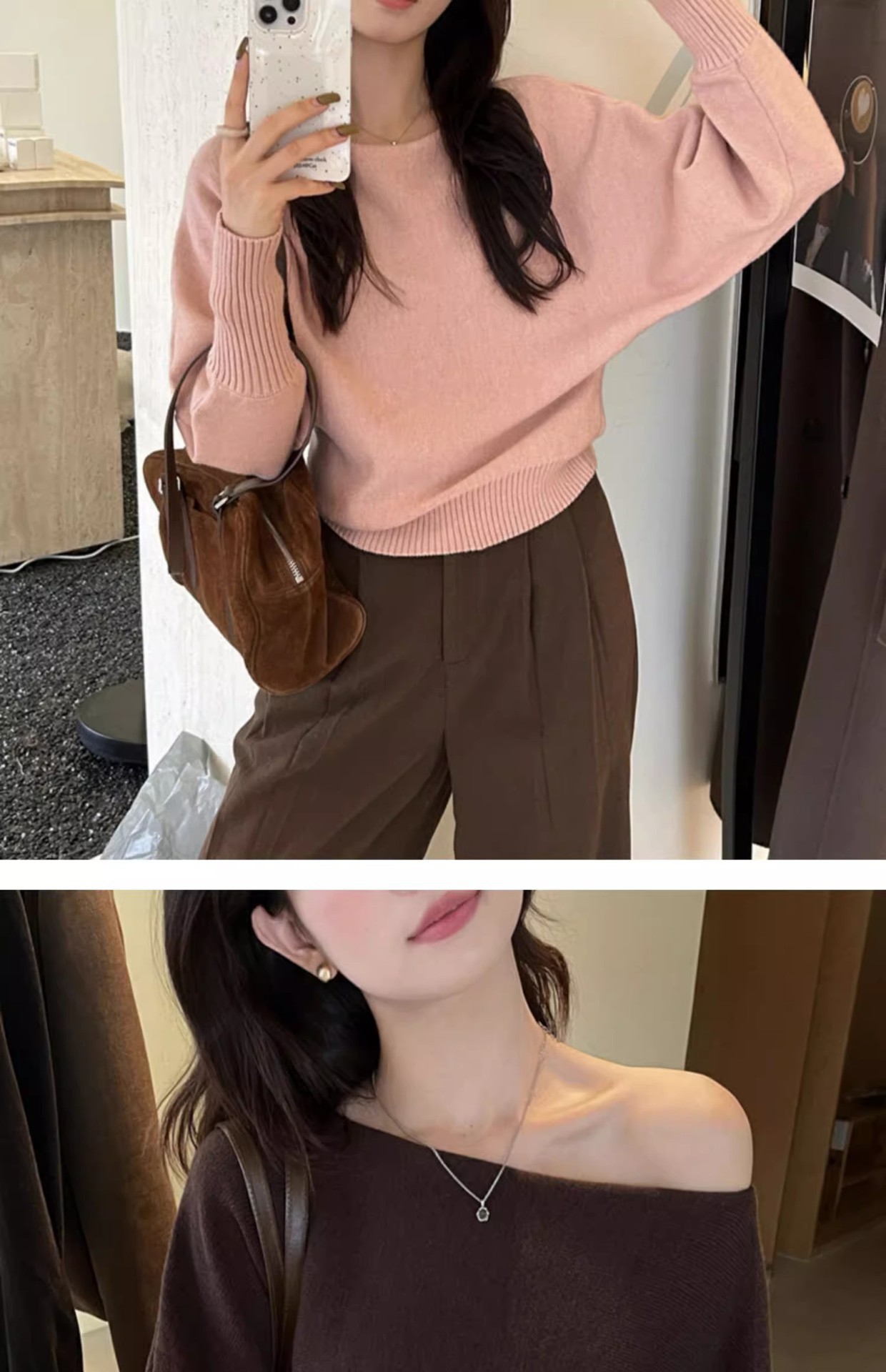 Off-Shoulder Knit Sweater for Women