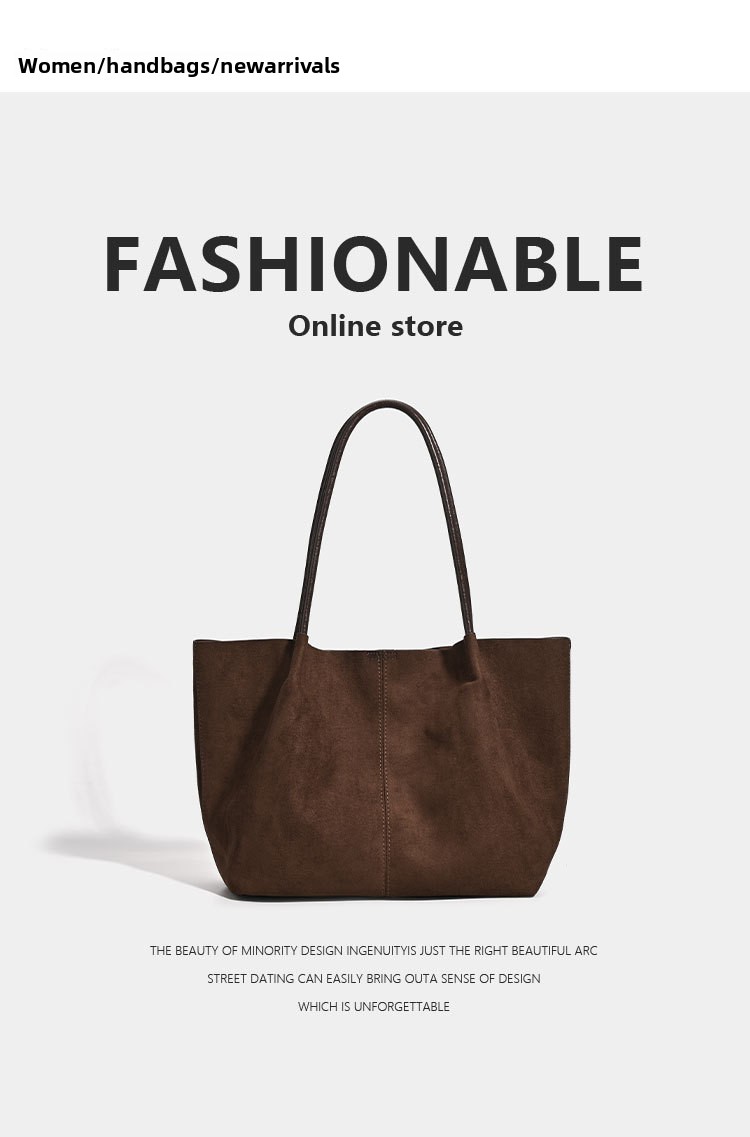 Retro suede fabric shoulder bag