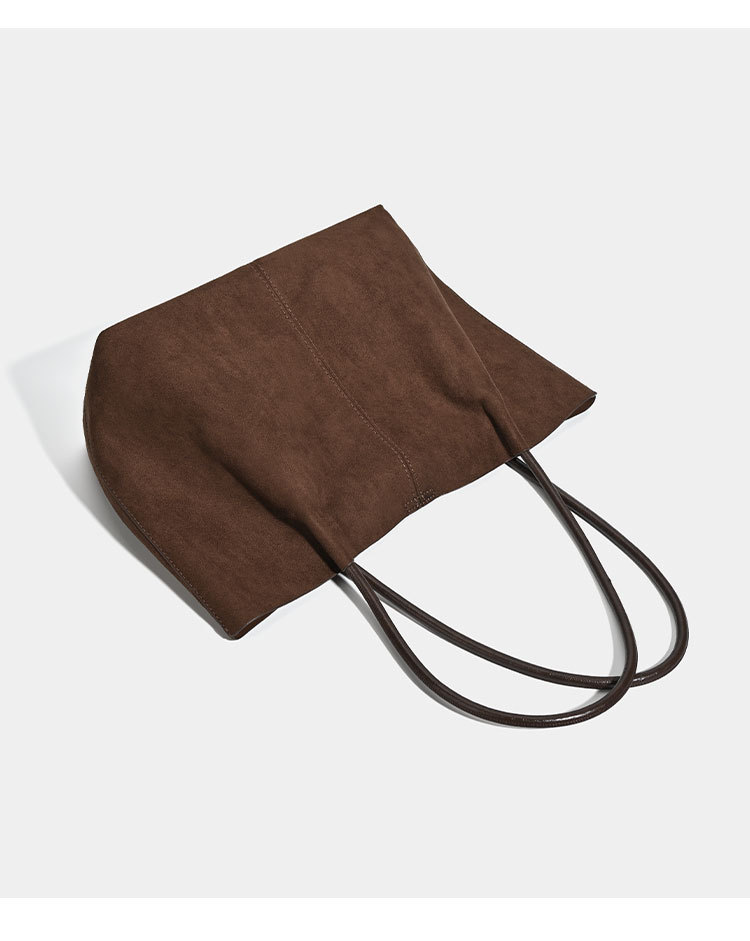 Retro suede fabric shoulder bag