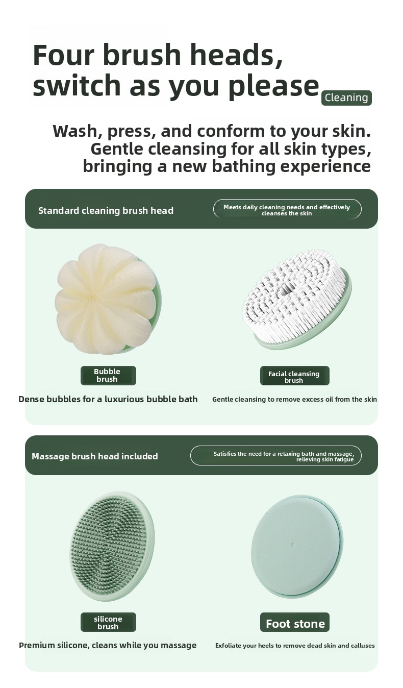 Rotating electric bath brush