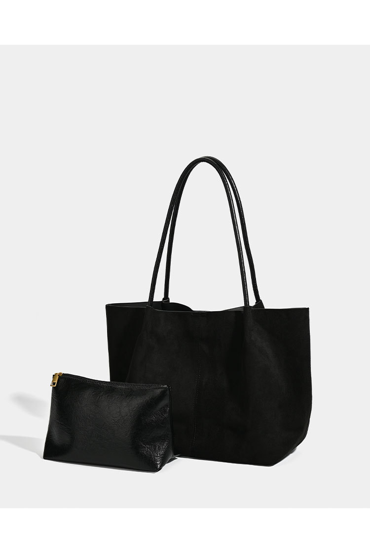 Retro suede fabric shoulder bag