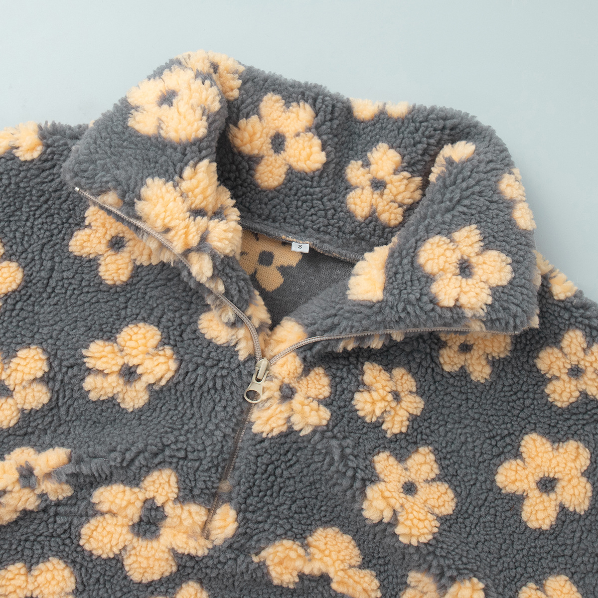 fleece floral sweatshirt