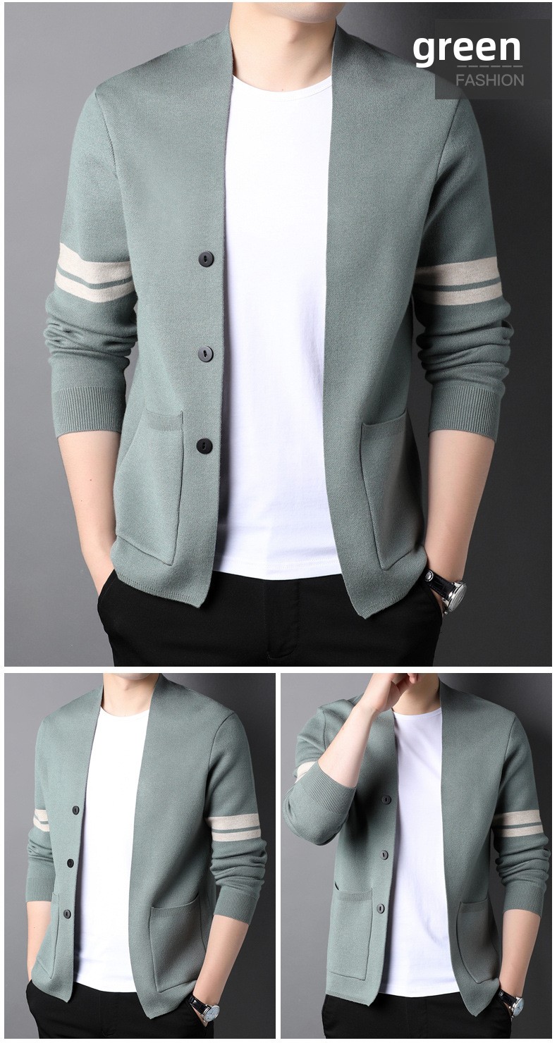 Men's thin knitted cardigan