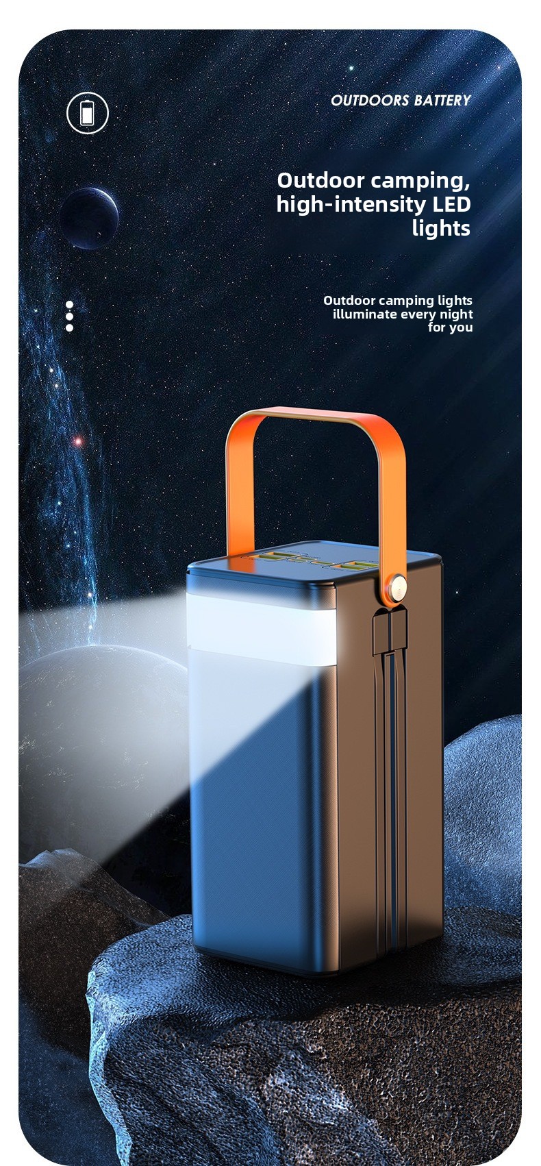 Solar-powered portable fast-charging power bank