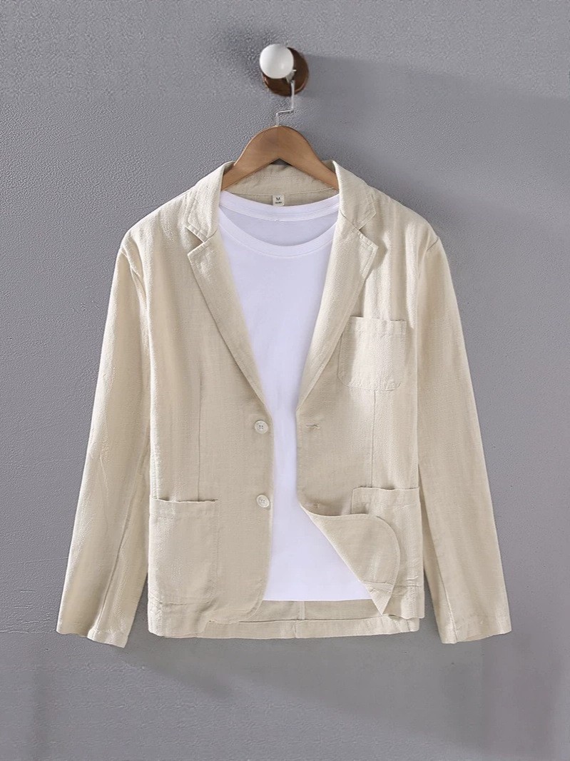 Business cotton and linen suit jacket