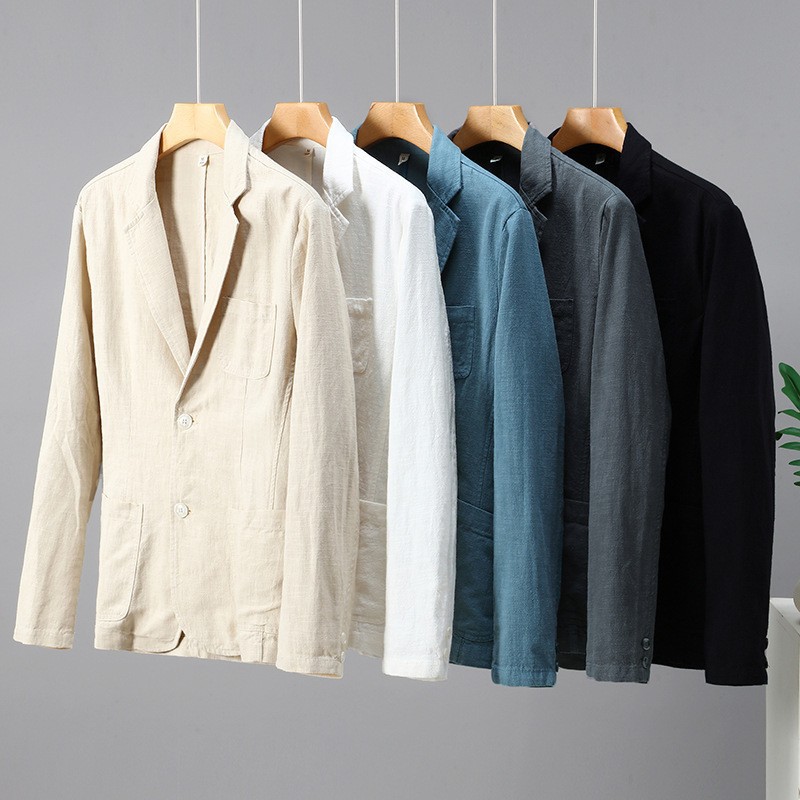 Business cotton and linen suit jacket