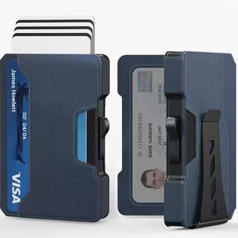 Leather anti-theft cardholder wallet