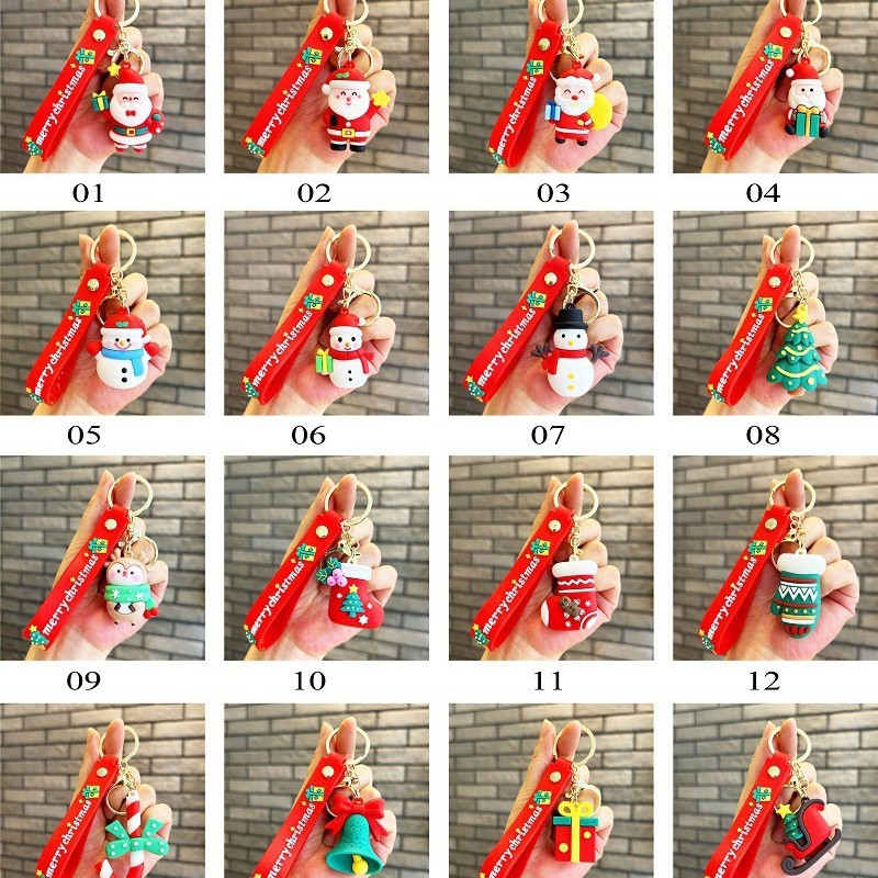Christmas Keychain Santa Claus Keychain Car Pendant