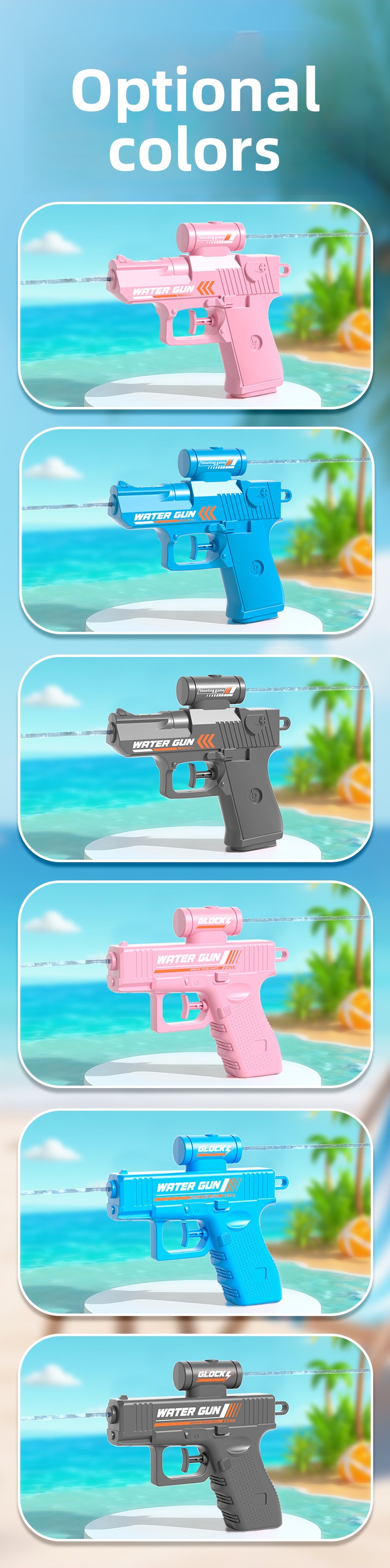 Double-headed double-sided water gun