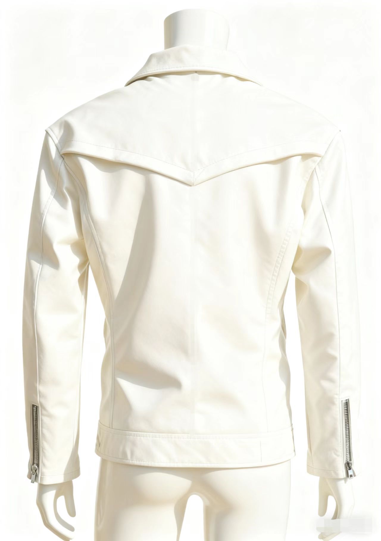 Men's leather jacket with water-washed finish, motorcycle-style men's leather jacket