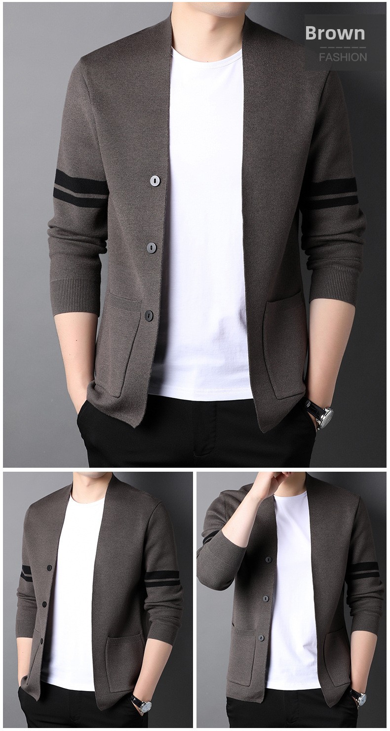Men's thin knitted cardigan