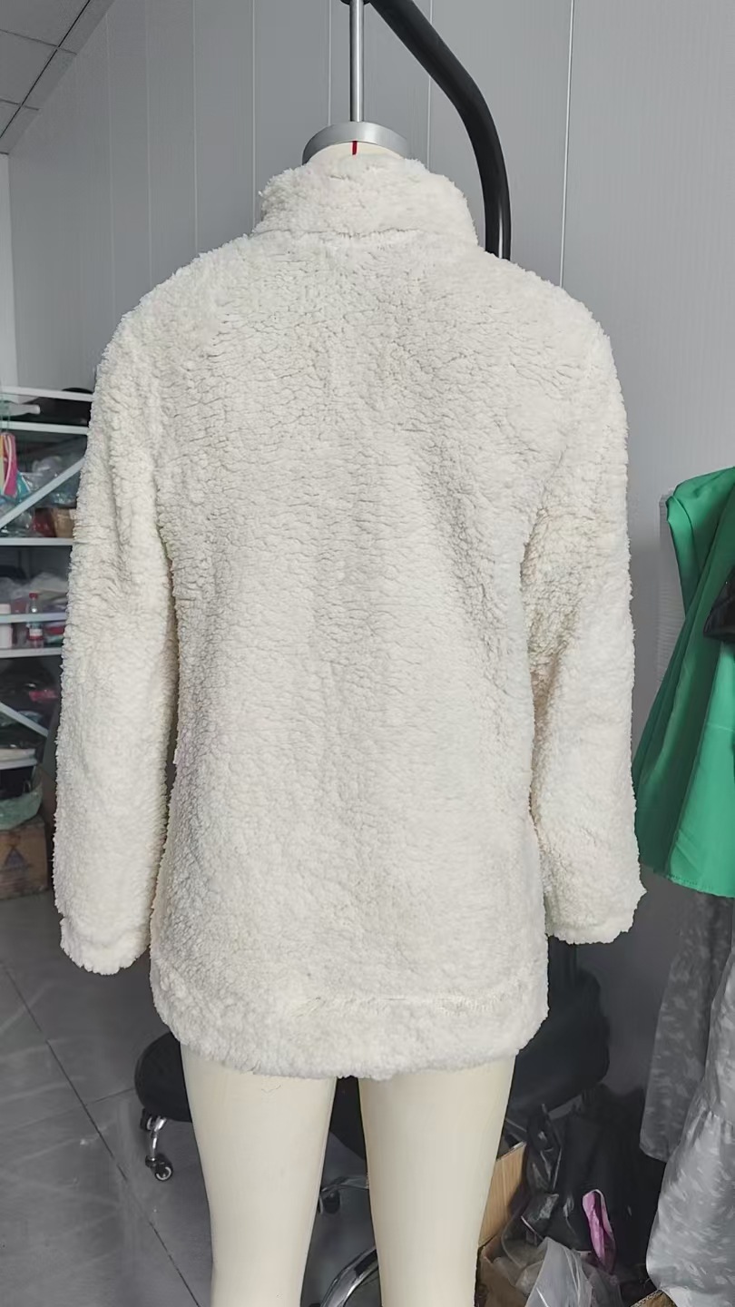solid-color fleece half-zip pullover sweatshirt