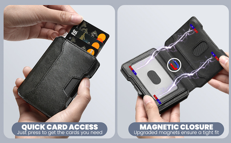 Leather anti-theft cardholder wallet