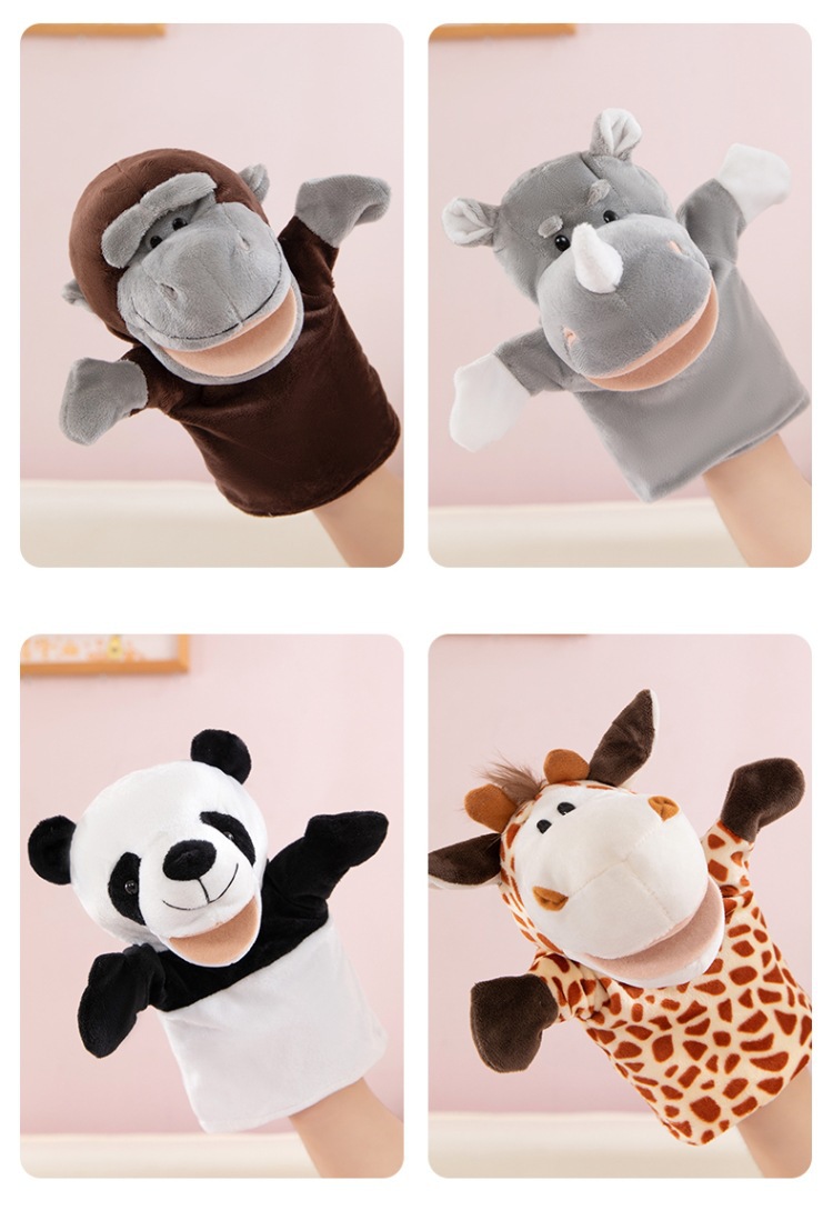 Open-mouthed animal puppets