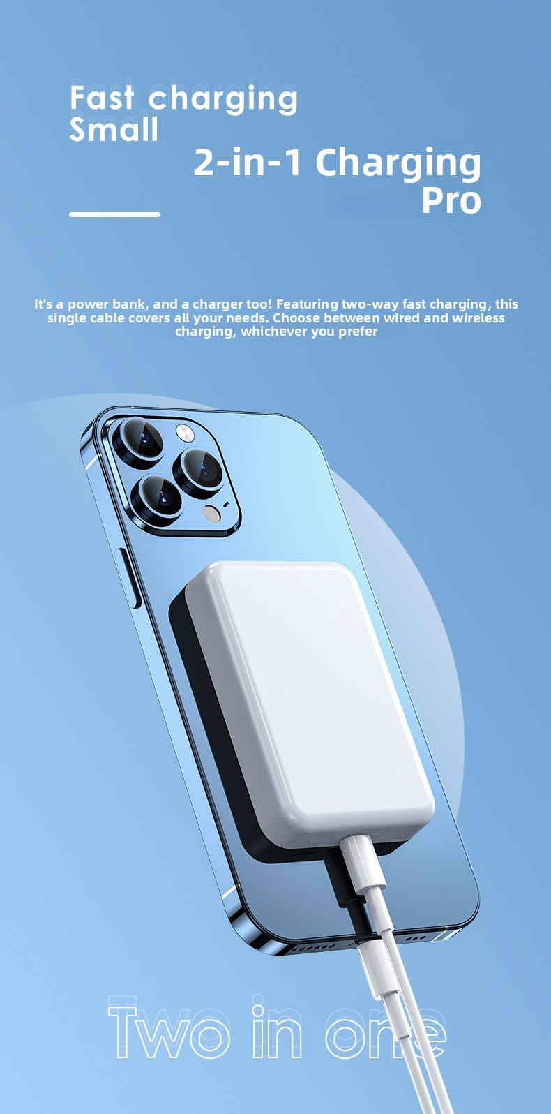 Wireless charging magnetic suction power bank