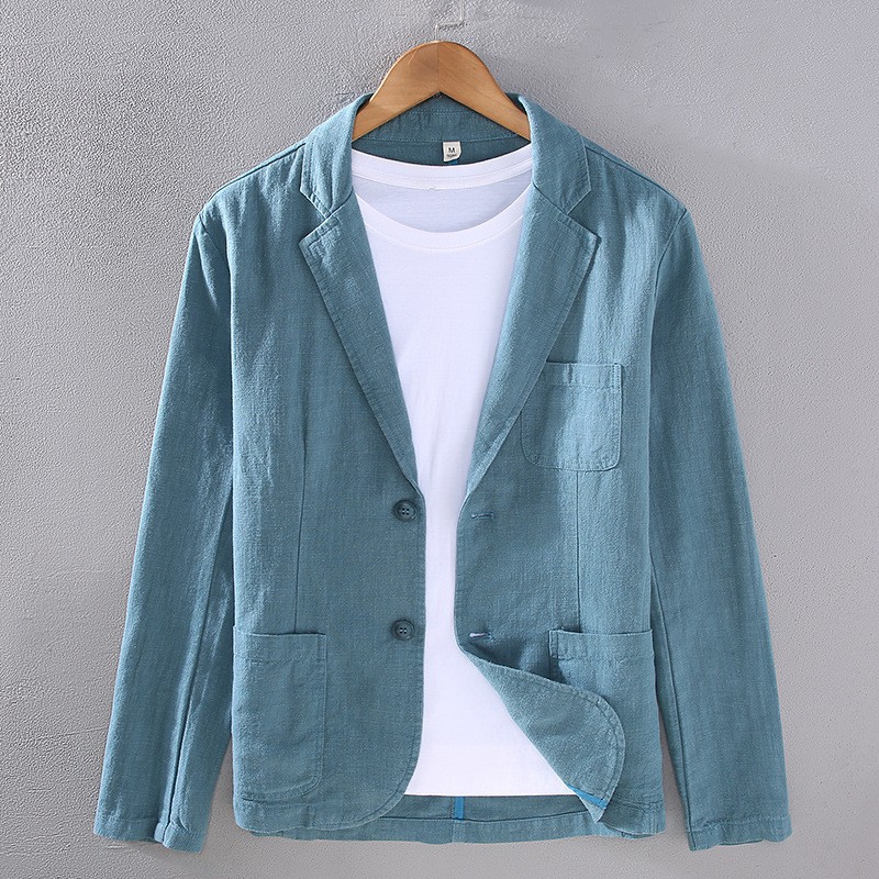 Business cotton and linen suit jacket