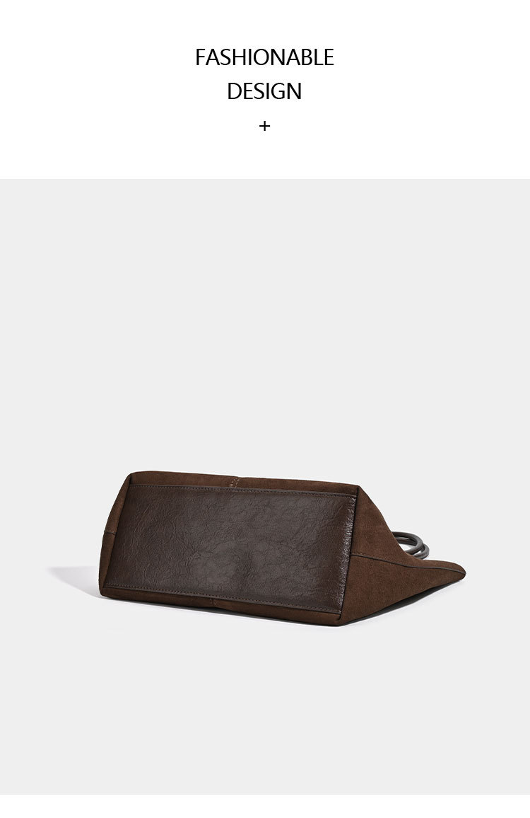 Retro suede fabric shoulder bag