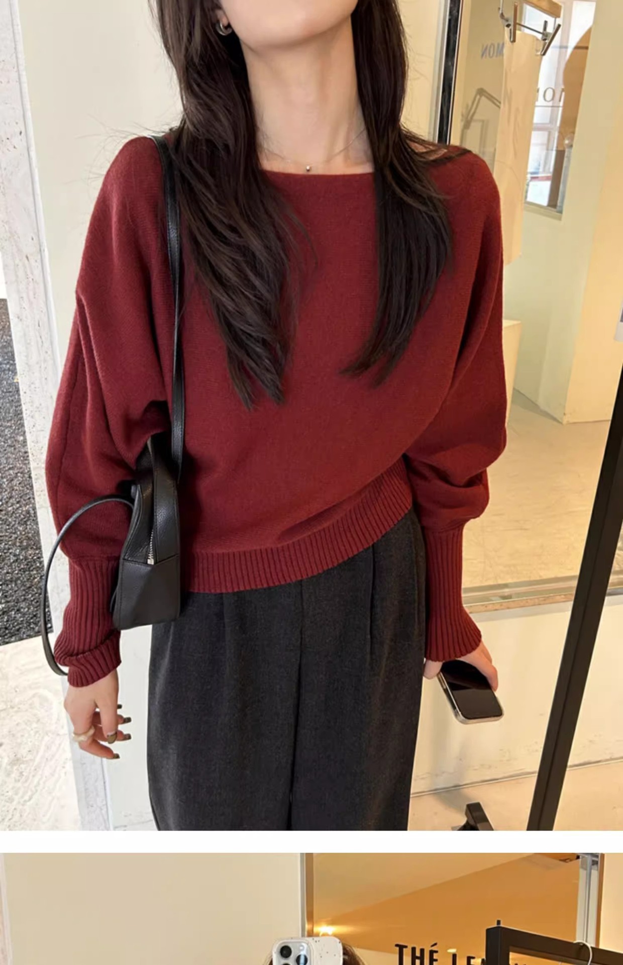 Off-Shoulder Knit Sweater for Women