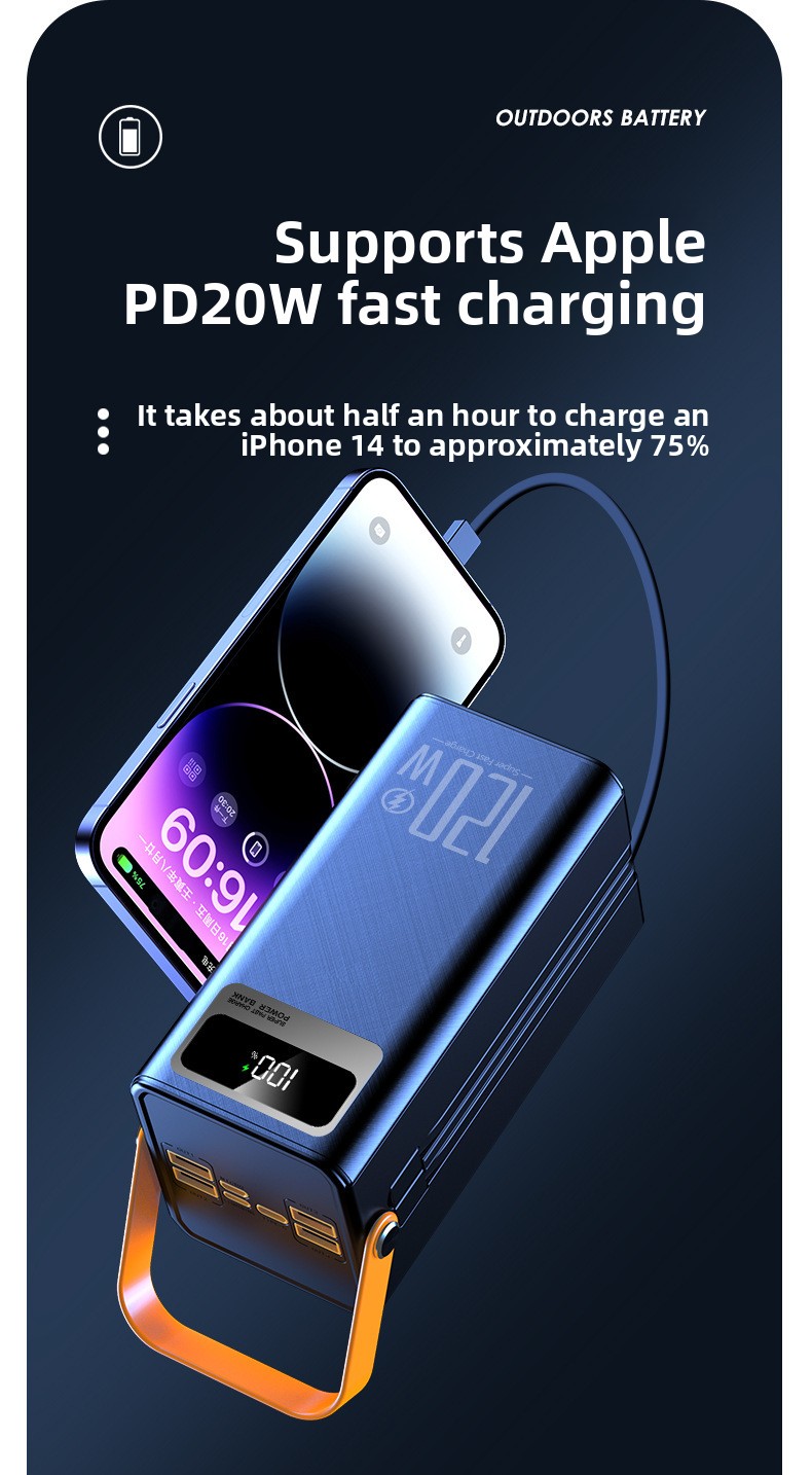 Outdoor solar super-fast charging portable battery