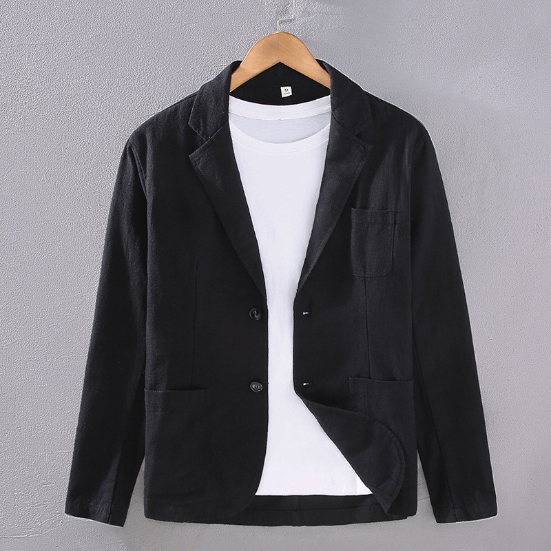 Business cotton and linen suit jacket