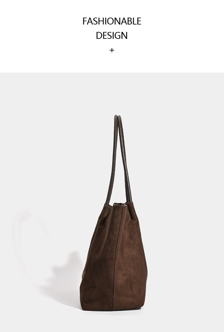 Retro suede fabric shoulder bag