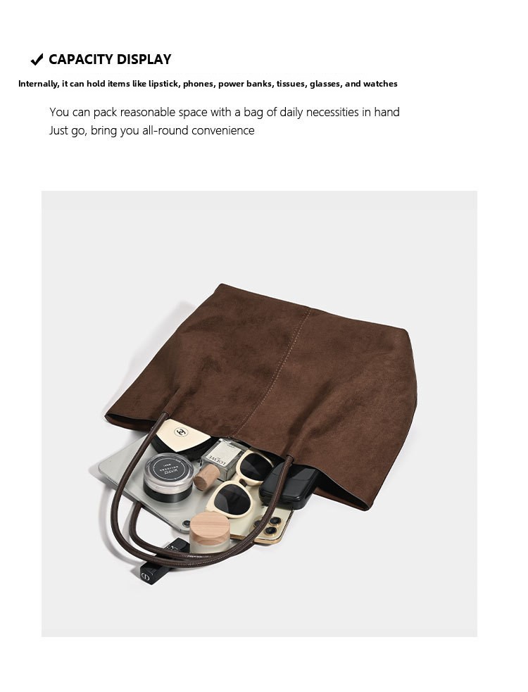 Retro suede fabric shoulder bag