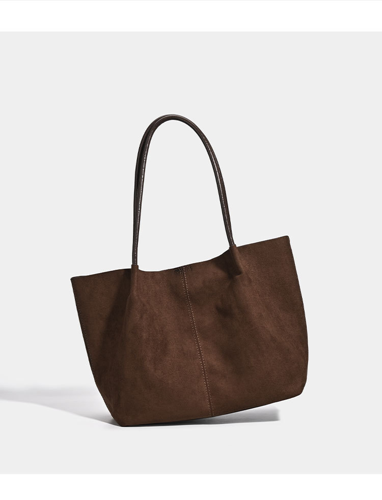 Retro suede fabric shoulder bag