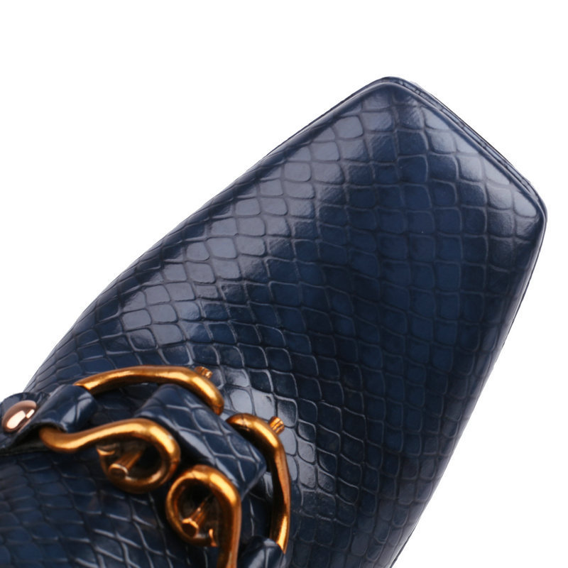 High Heels, Snake Print Square Toe, Thick Sole, Chunky Heel Women's Shoes