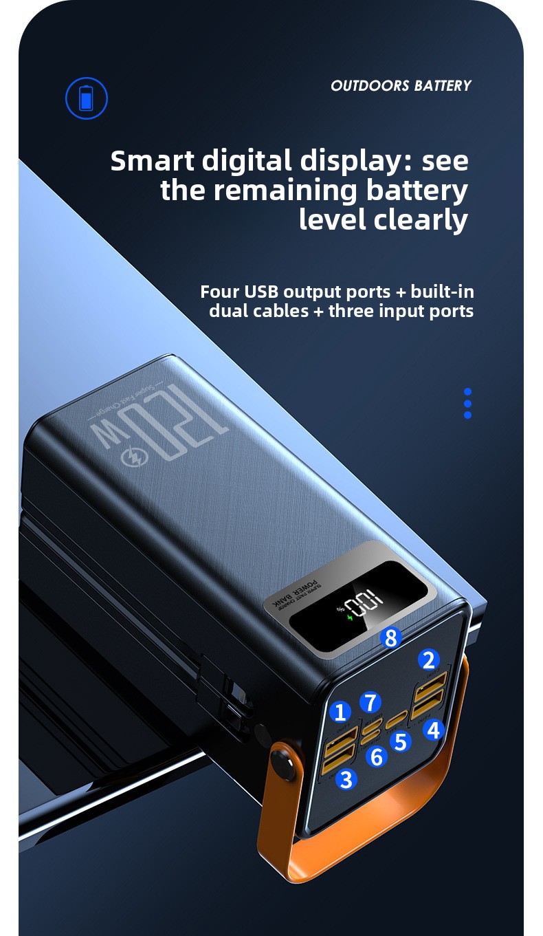 Outdoor solar super-fast charging portable battery