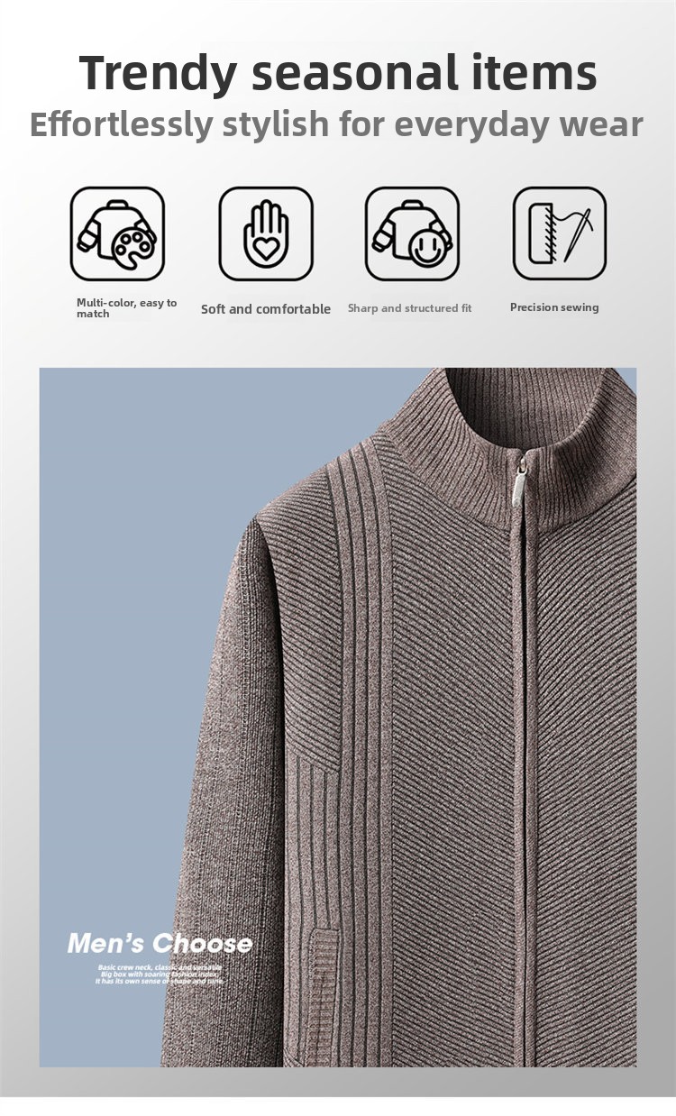 Men's thick and warm pullover sweater