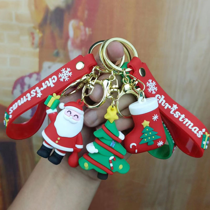 Christmas Keychain Santa Claus Keychain Car Pendant