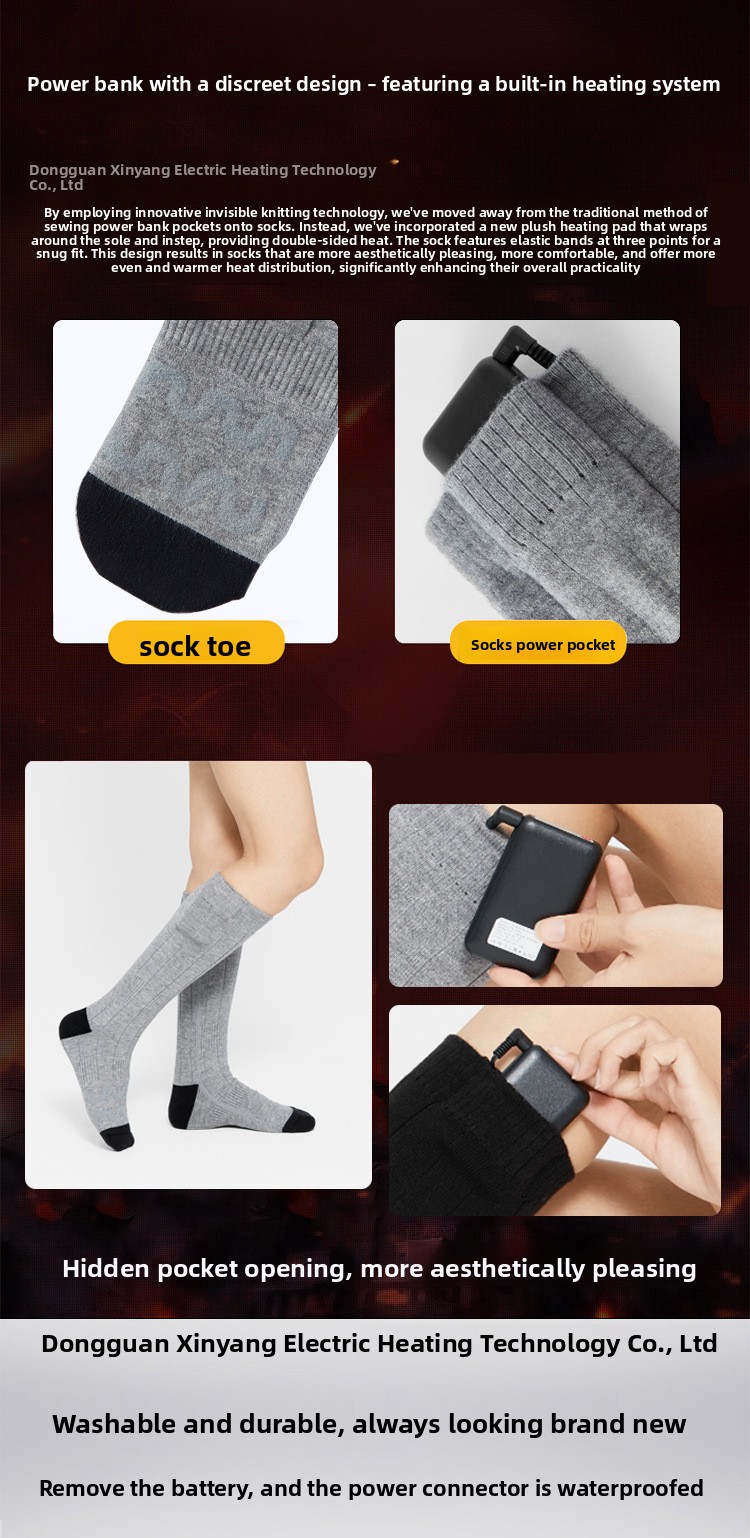 Heated socks - Skiing-specific electric heating socks