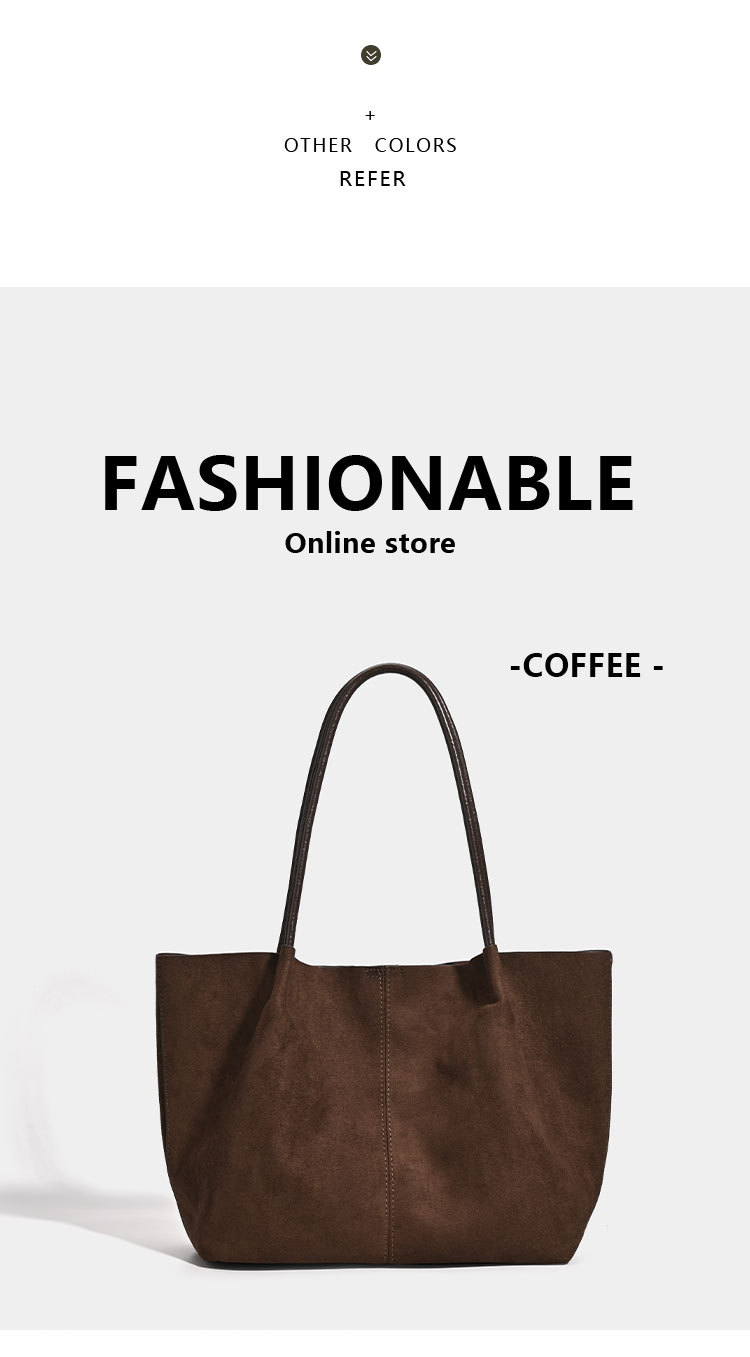 Retro suede fabric shoulder bag